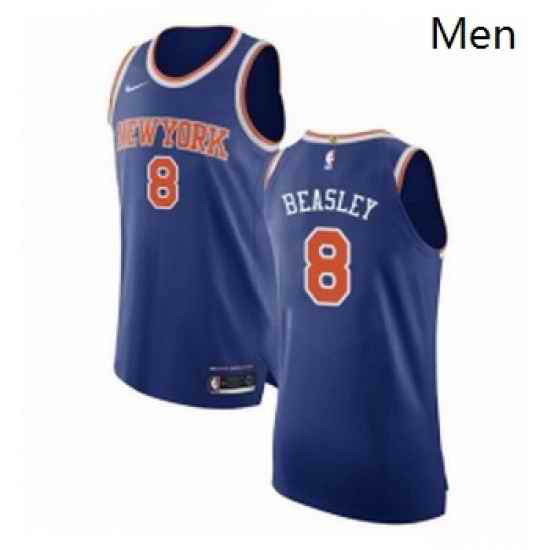 Mens Nike New York Knicks 8 Michael Beasley Authentic Royal Blue NBA Jersey Icon Edition